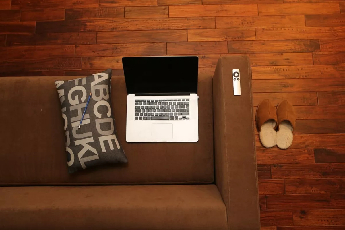 laptop on couch