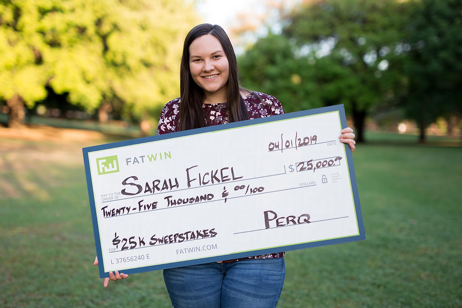 Sarah Fickel - Fatwin Sweepstakes Winner