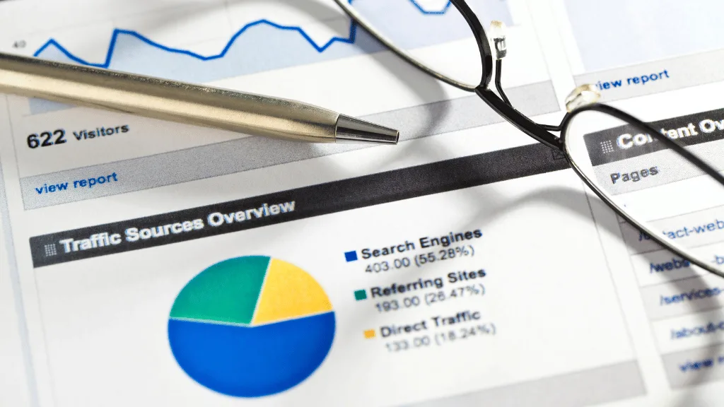 close up of printed SEO report for a website