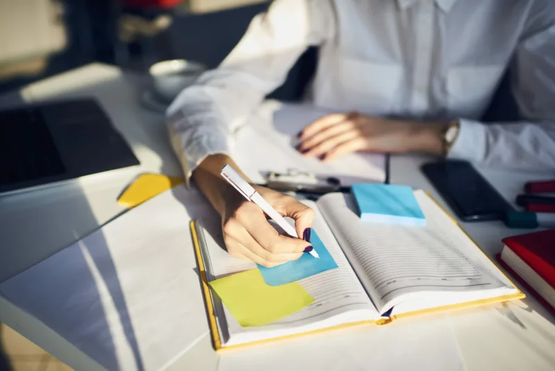 multifamily digital marketing checklist and sticky notes