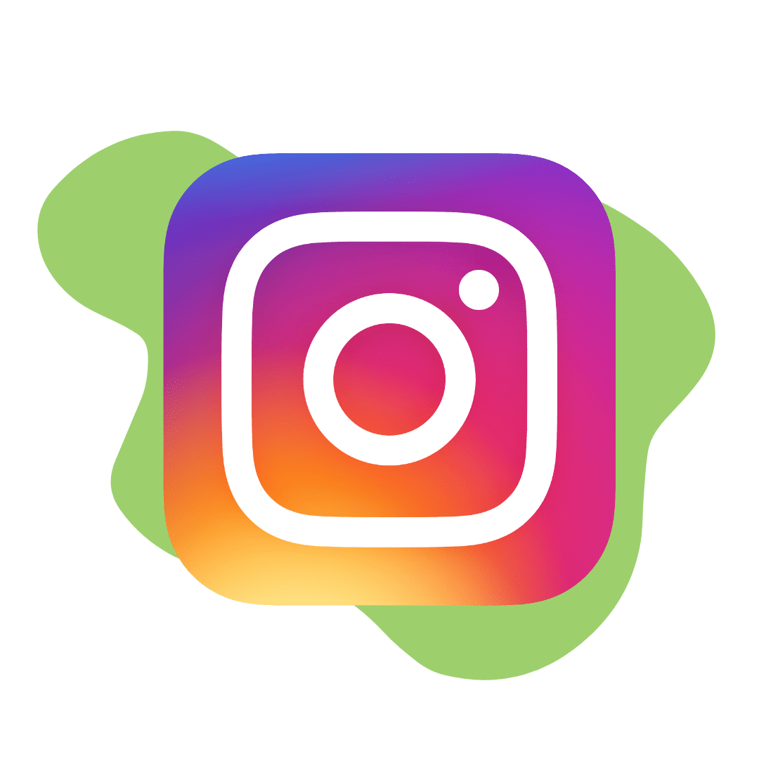 Instagram Logo over green blob