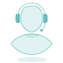 Icon of Person Wearing Headphones with Mic | Website Assistant