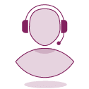 Plain Person Icon with Headset on ready to support you with your leasing app