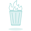 Icon of Trash Can on Fire | Website Assistant