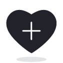 icon of heart with a plus sign inside | PERQ Company