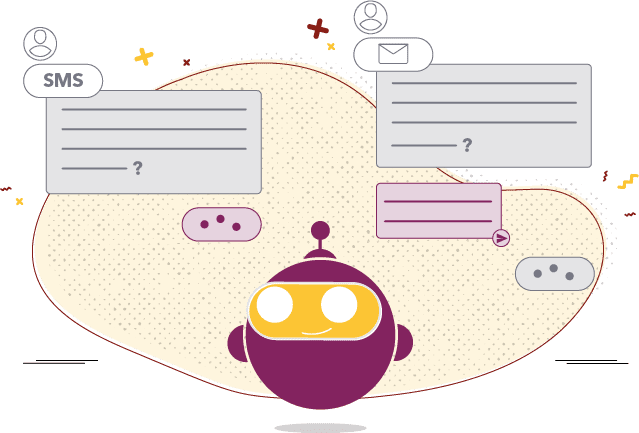 ai leasing assistant solution bot with chat bubbles