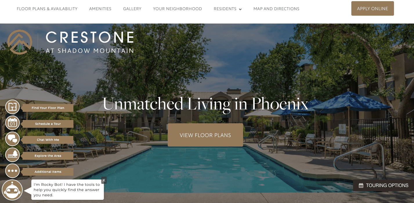 example of PERQ on Mission Rock community site to enhance the multifamily renter's journey