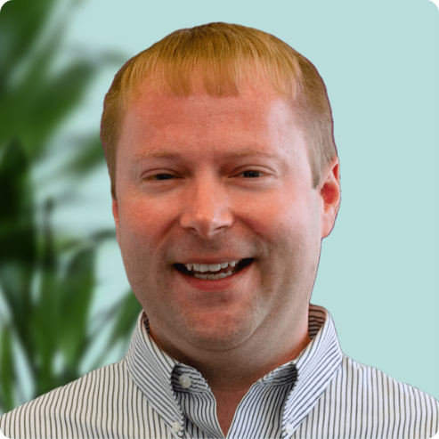 Professional headshot of Curt Knapp, the CTO at PERQ, on a light blue background
