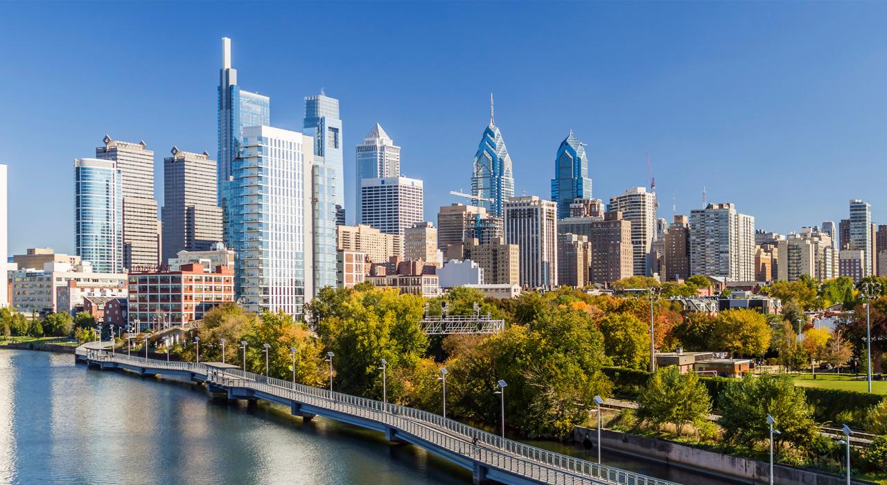Philadelphia, Pennsylvania skyline and waterfront.